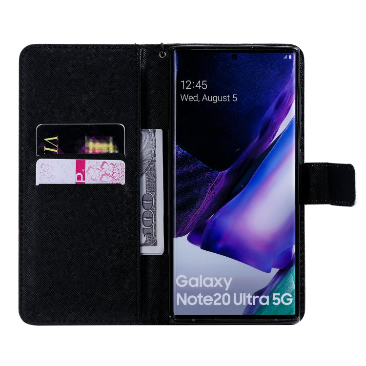 For Samsung Galaxy Note 20 Ultra Painting Horizontal Flip Leather Case with Holder & Card Slot & Lanyard