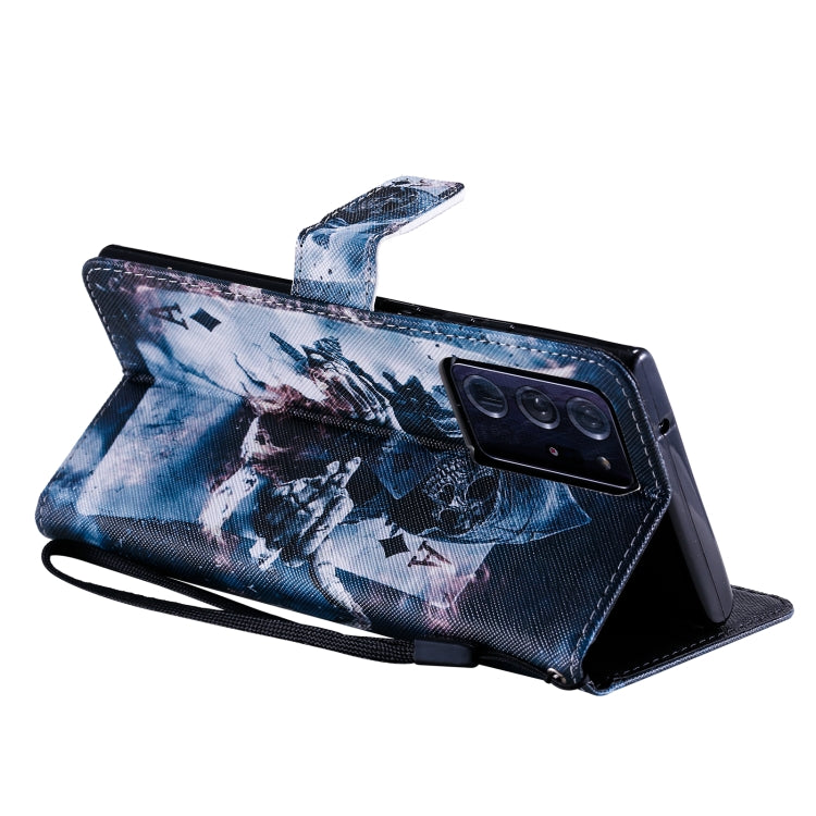 For Samsung Galaxy Note 20 Ultra Painting Horizontal Flip Leather Case with Holder & Card Slot & Lanyard