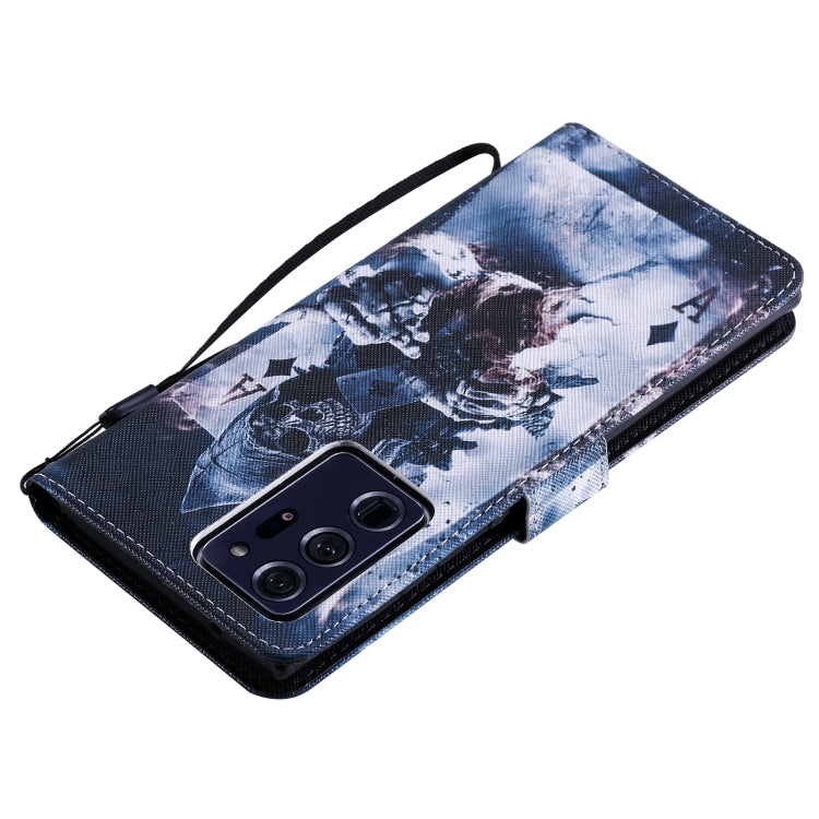 For Samsung Galaxy Note 20 Ultra Painting Horizontal Flip Leather Case with Holder & Card Slot & Lanyard