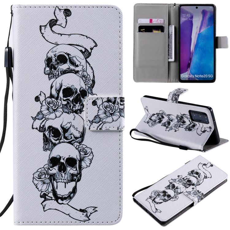 For Samsung Galaxy Note 20 Painting Horizontal Flip Leather Case with Holder & Card Slot & Lanyard