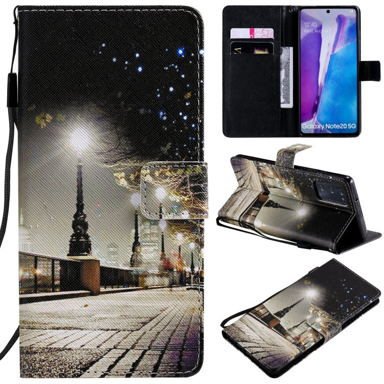 For Samsung Galaxy Note 20 Painting Horizontal Flip Leather Case with Holder & Card Slot & Lanyard