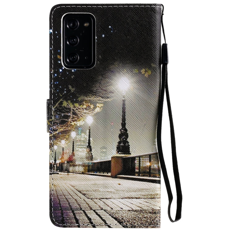 For Samsung Galaxy Note 20 Painting Horizontal Flip Leather Case with Holder & Card Slot & Lanyard