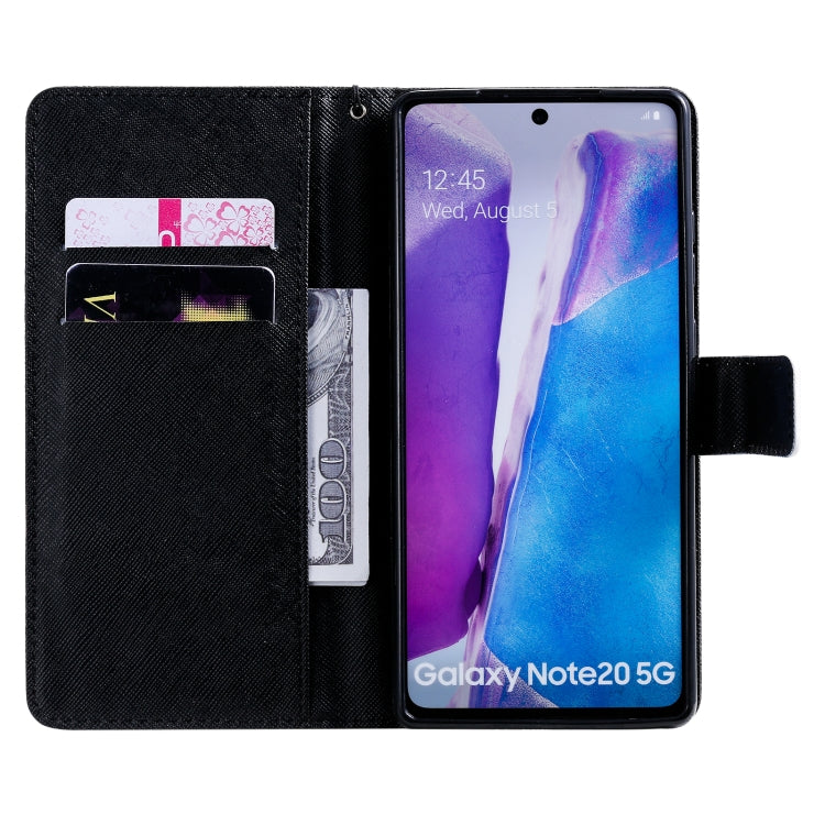 For Samsung Galaxy Note 20 Painting Horizontal Flip Leather Case with Holder & Card Slot & Lanyard