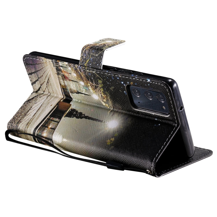 For Samsung Galaxy Note 20 Painting Horizontal Flip Leather Case with Holder & Card Slot & Lanyard