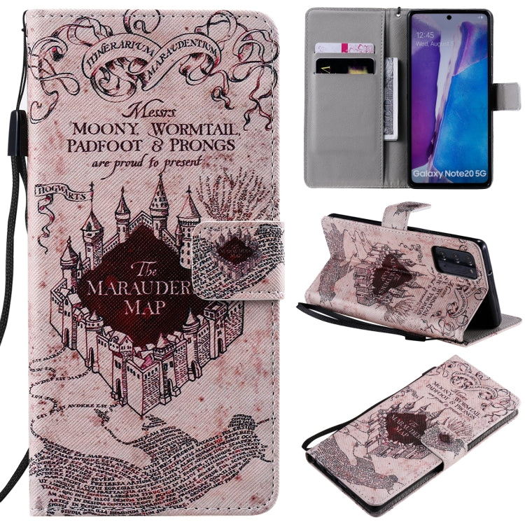 For Samsung Galaxy Note 20 Painting Horizontal Flip Leather Case with Holder & Card Slot & Lanyard