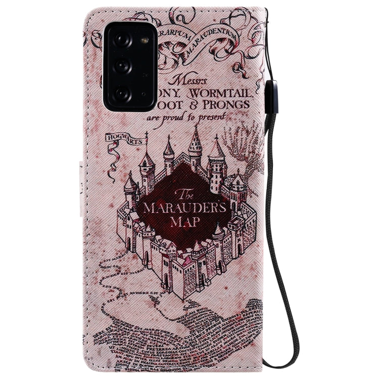 For Samsung Galaxy Note 20 Painting Horizontal Flip Leather Case with Holder & Card Slot & Lanyard