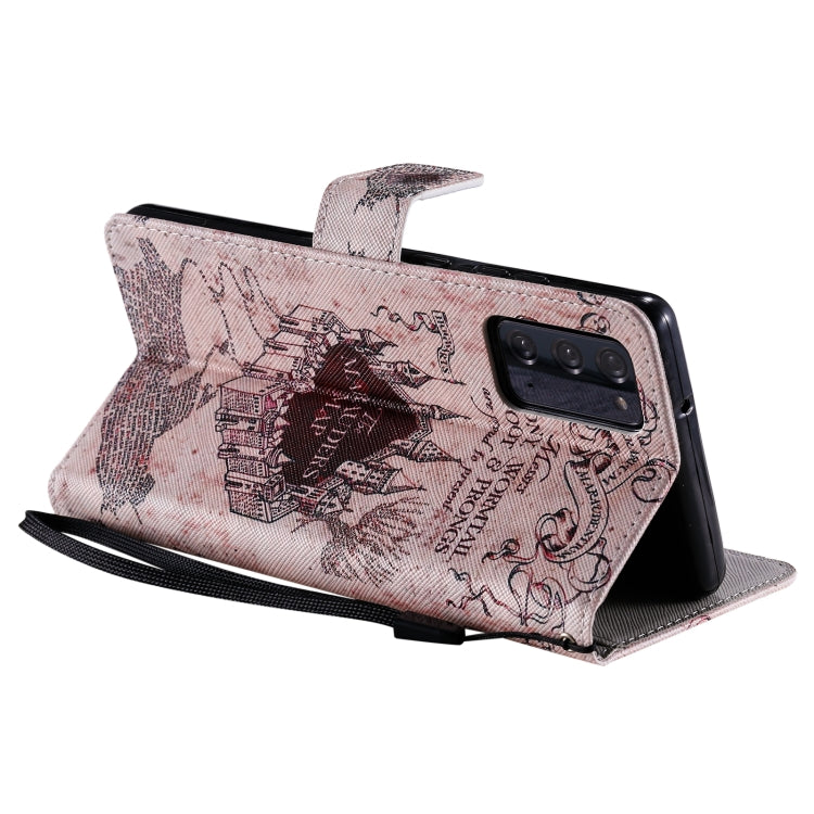 For Samsung Galaxy Note 20 Painting Horizontal Flip Leather Case with Holder & Card Slot & Lanyard