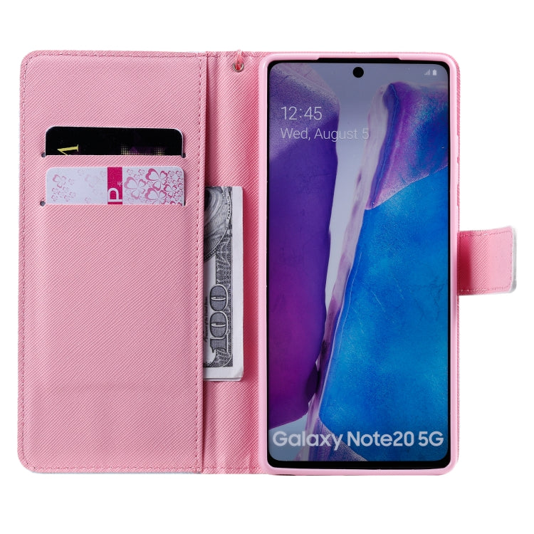 For Samsung Galaxy Note 20 Painting Horizontal Flip Leather Case with Holder & Card Slot & Lanyard
