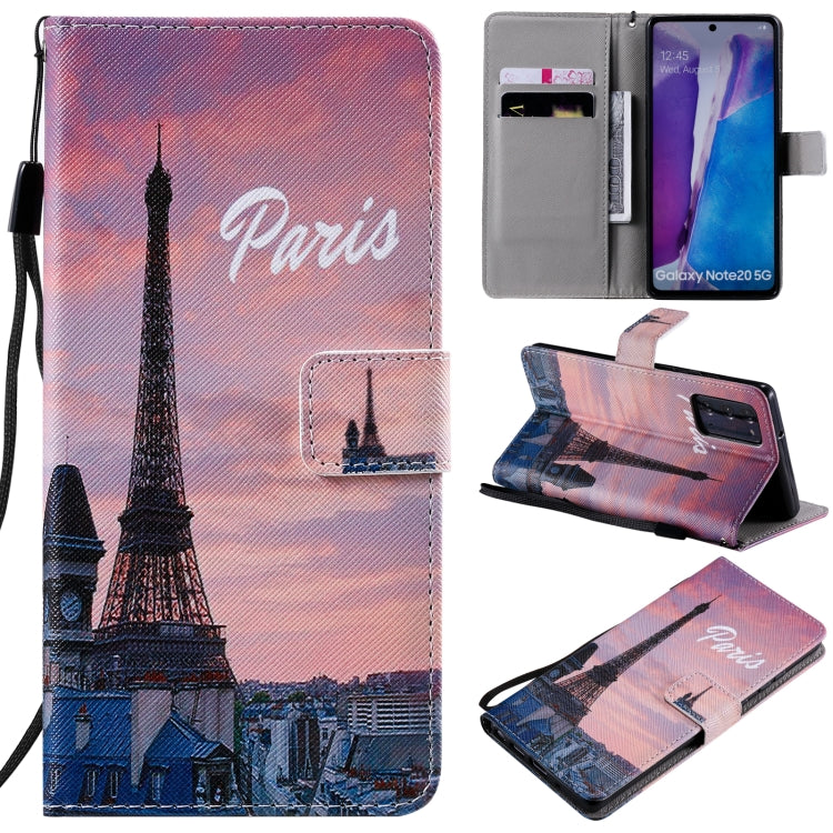 For Samsung Galaxy Note 20 Painting Horizontal Flip Leather Case with Holder & Card Slot & Lanyard