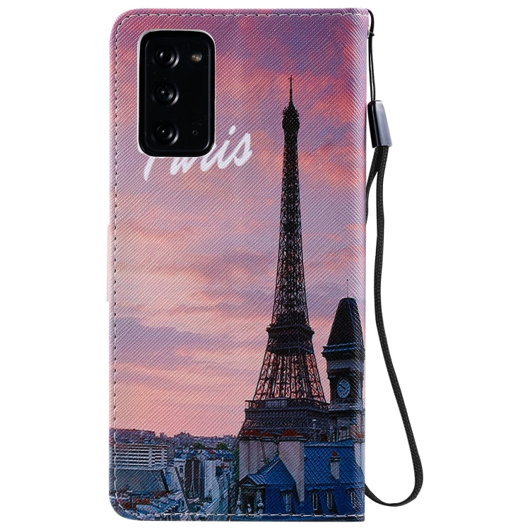 For Samsung Galaxy Note 20 Painting Horizontal Flip Leather Case with Holder & Card Slot & Lanyard