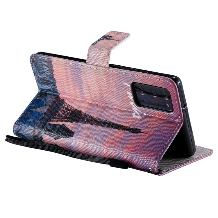 For Samsung Galaxy Note 20 Painting Horizontal Flip Leather Case with Holder & Card Slot & Lanyard