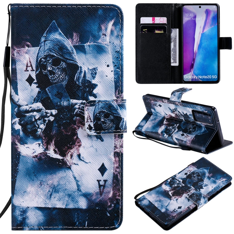 For Samsung Galaxy Note 20 Painting Horizontal Flip Leather Case with Holder & Card Slot & Lanyard