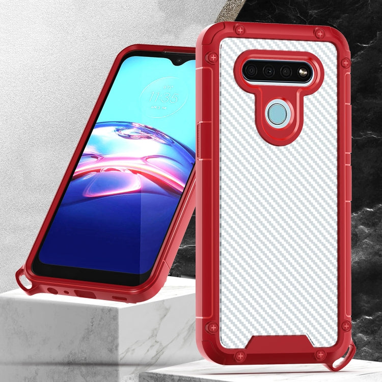 For LG K51 Gold-Shield Series Shockproof PC + TPU Case