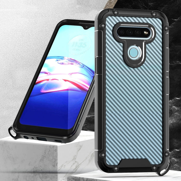 For LG K51 Gold-Shield Series Shockproof PC + TPU Case