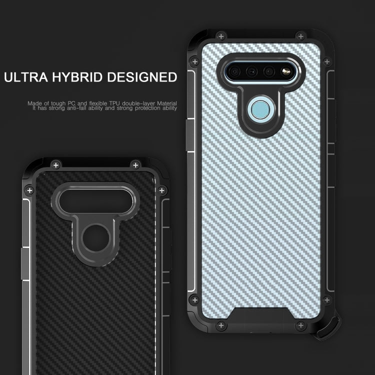 For LG K51 Gold-Shield Series Shockproof PC + TPU Case