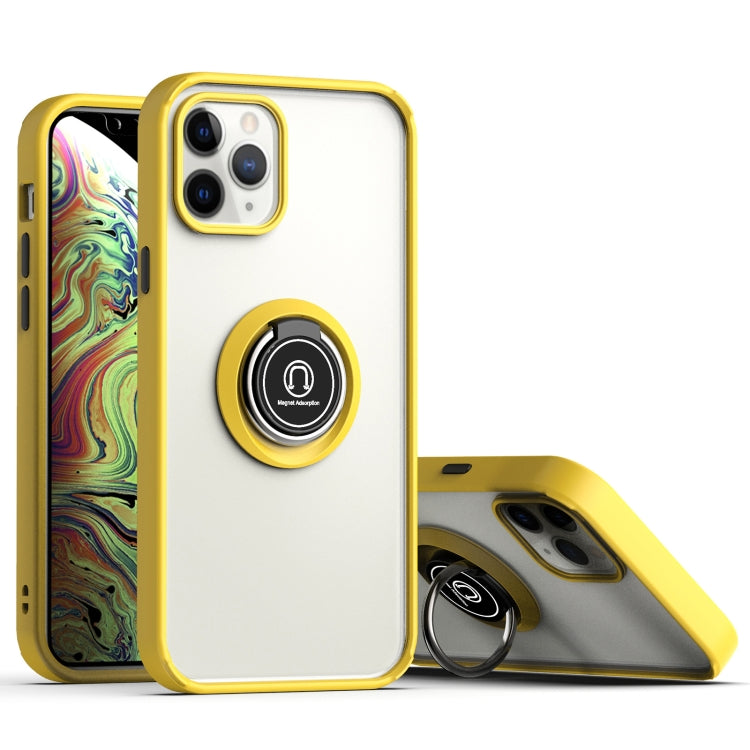 For iPhone 12 / 12 Pro Q Shadow 2 Generation Series TPU + Acrylic Protective Case with 360 Degrees Rotate Ring Holder