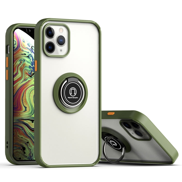 For iPhone 12 / 12 Pro Q Shadow 2 Generation Series TPU + Acrylic Protective Case with 360 Degrees Rotate Ring Holder