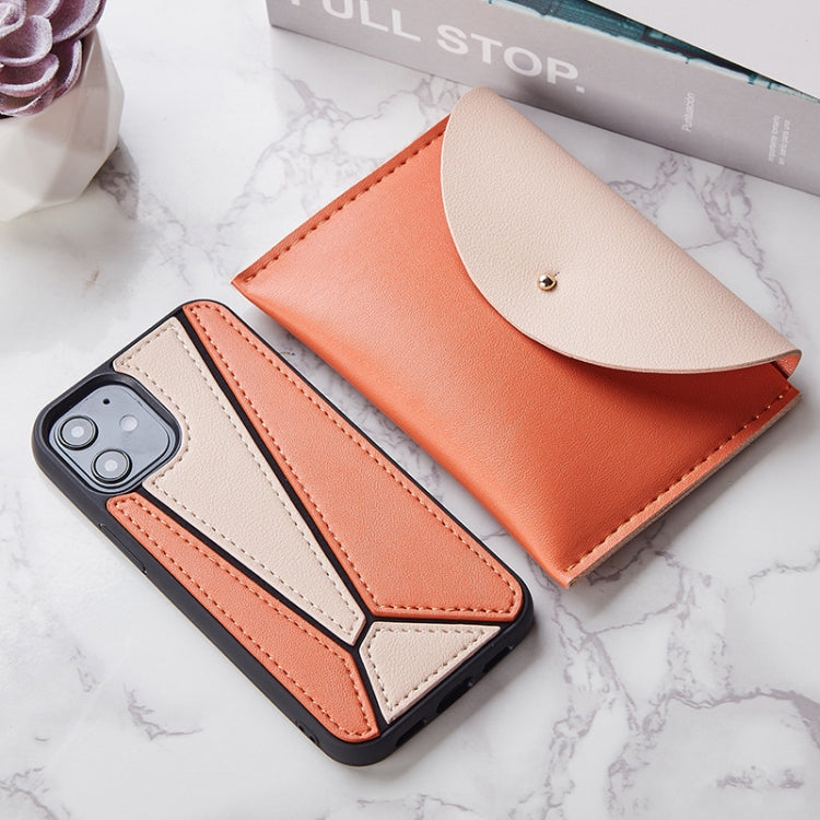 For iPhone 12 mini Shockproof Geometric Stitching Protective Case with Leather Bag
