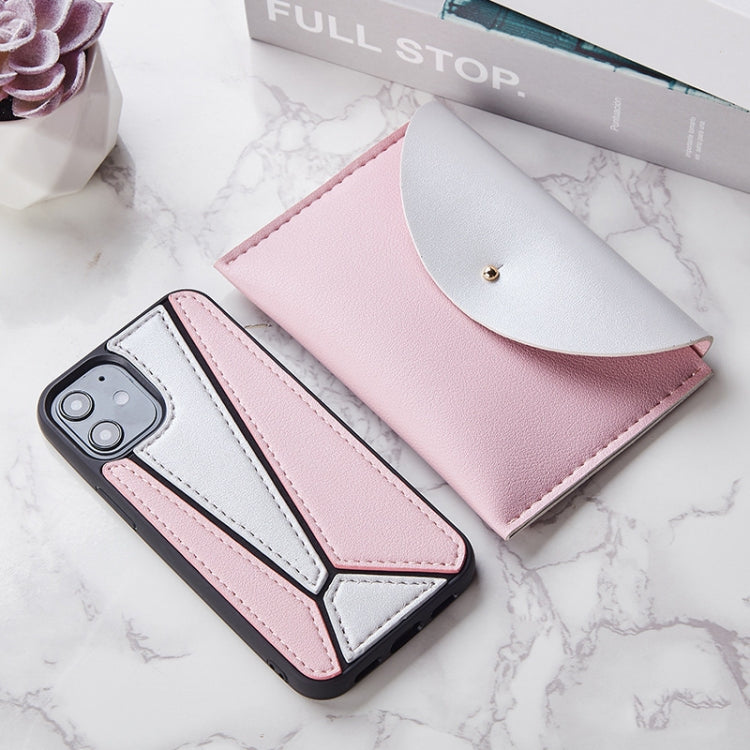 For iPhone 12 mini Shockproof Geometric Stitching Protective Case with Leather Bag