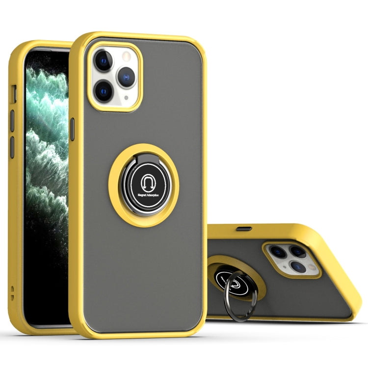 For iPhone 12 / 12 Pro Q Shadow 1 Generation Series TPU + PC Protective Case with 360 Degrees Rotate Ring Holder