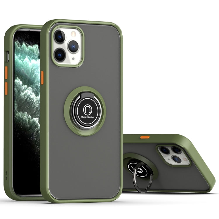 For iPhone 12 / 12 Pro Q Shadow 1 Generation Series TPU + PC Protective Case with 360 Degrees Rotate Ring Holder