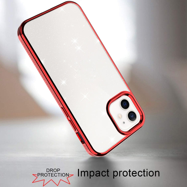 For iPhone 12 mini Electroplating Frame Glitter Powder Protective Case