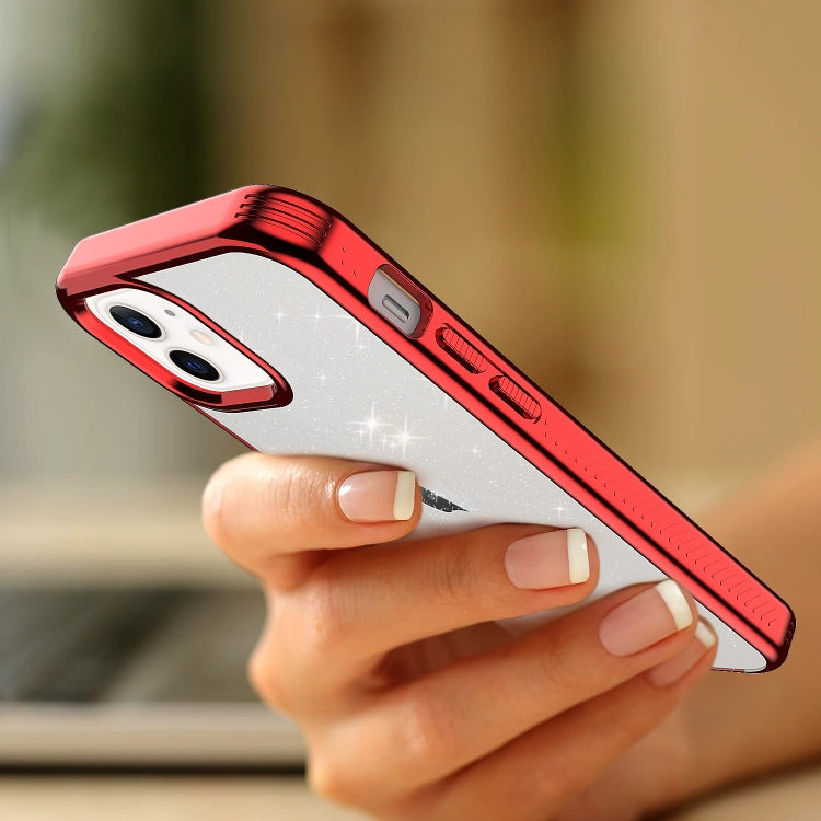For iPhone 12 mini Electroplating Frame Glitter Powder Protective Case