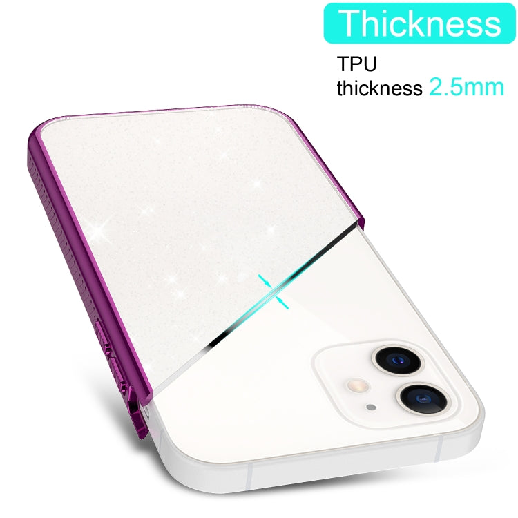 For iPhone 12 mini Electroplating Frame Glitter Powder Protective Case