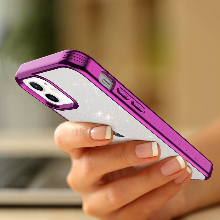 For iPhone 12 mini Electroplating Frame Glitter Powder Protective Case