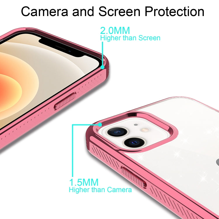 For iPhone 12 mini Electroplating Frame Glitter Powder Protective Case