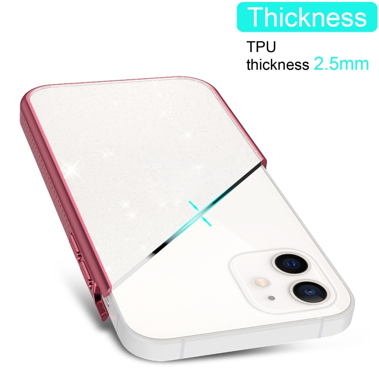 For iPhone 12 mini Electroplating Frame Glitter Powder Protective Case