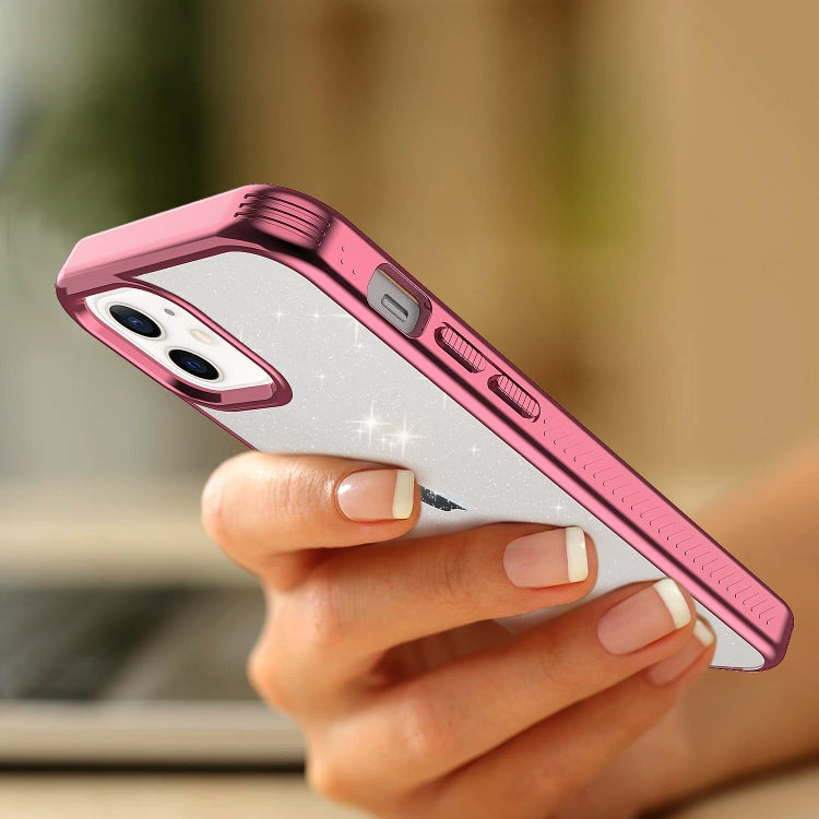 For iPhone 12 mini Electroplating Frame Glitter Powder Protective Case