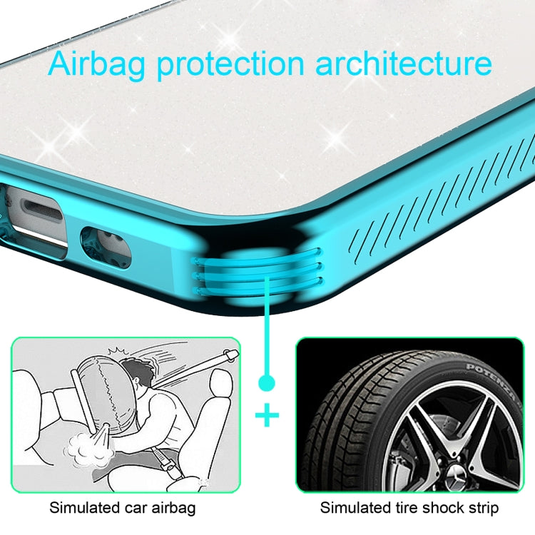 For iPhone 12 mini Electroplating Frame Glitter Powder Protective Case