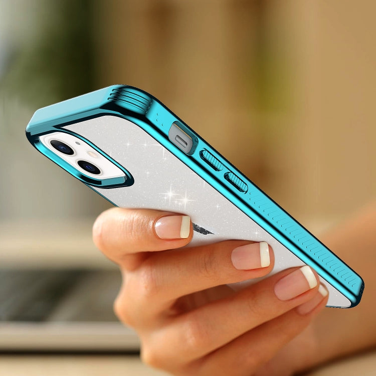 For iPhone 12 mini Electroplating Frame Glitter Powder Protective Case