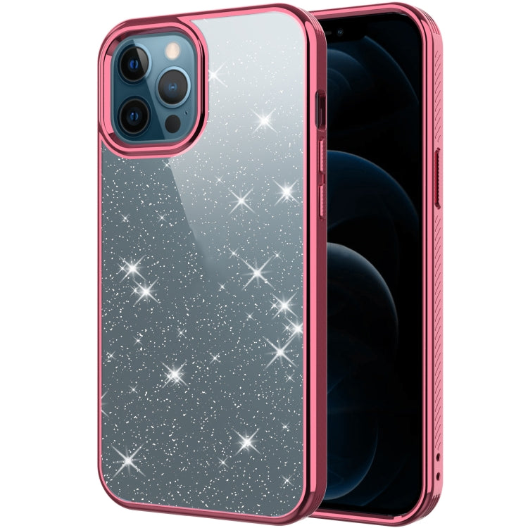 For iPhone 12 / 12 Pro Electroplating Frame Glitter Powder Protective Case