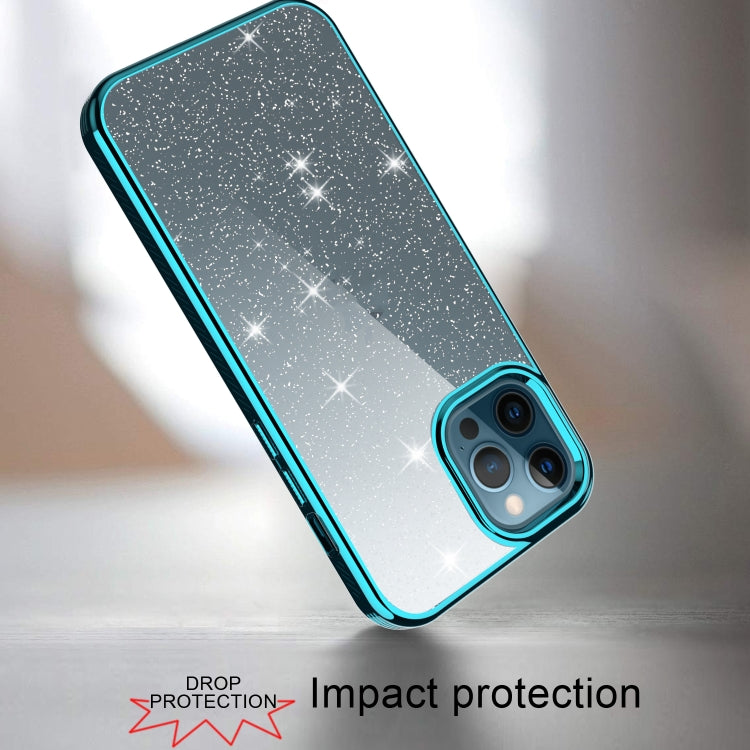For iPhone 12 / 12 Pro Electroplating Frame Glitter Powder Protective Case
