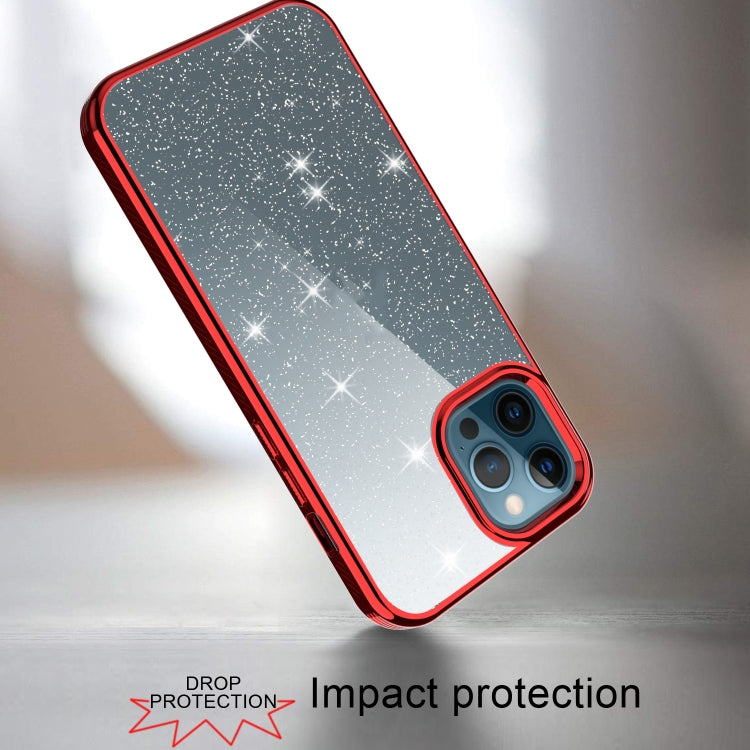 For iPhone 12 Pro Max Electroplating Frame Glitter Powder Protective Case