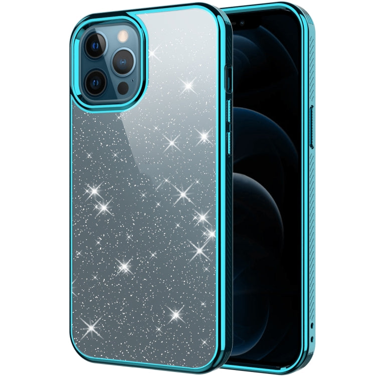 For iPhone 12 Pro Max Electroplating Frame Glitter Powder Protective Case