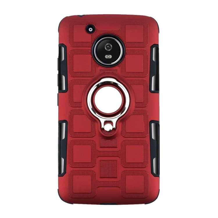 For Motorola Moto G5 2 In 1 Cube PC + TPU Protective Case with 360 Degrees Rotate Silver Ring Holder