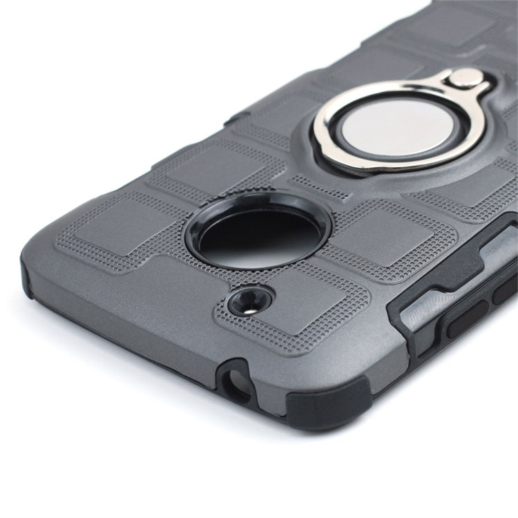 For Motorola Moto G5 2 In 1 Cube PC + TPU Protective Case with 360 Degrees Rotate Silver Ring Holder