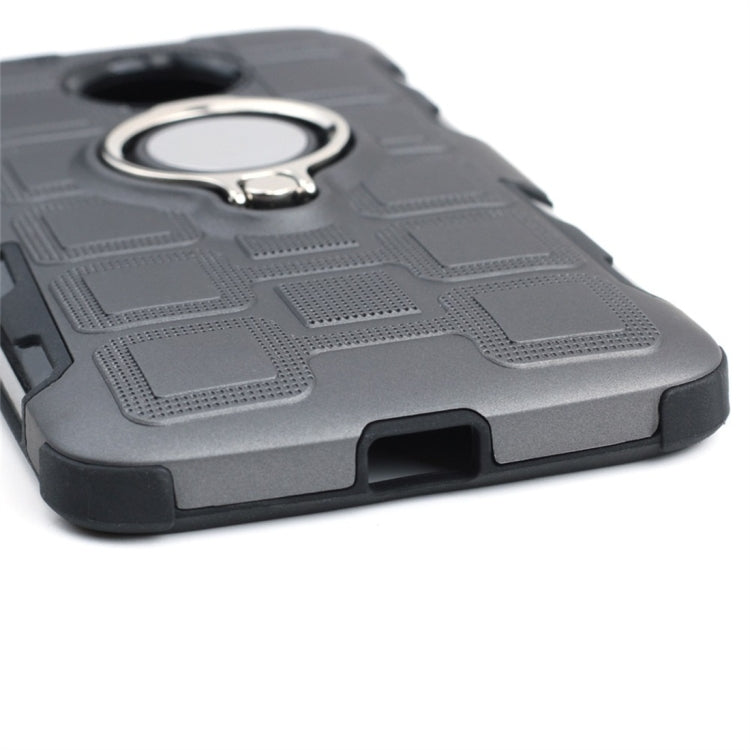 For Motorola Moto G5 2 In 1 Cube PC + TPU Protective Case with 360 Degrees Rotate Silver Ring Holder
