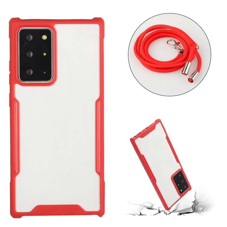 For Samsung Galaxy Note20 Acrylic + Color TPU Shockproof Case with Neck Lanyard
