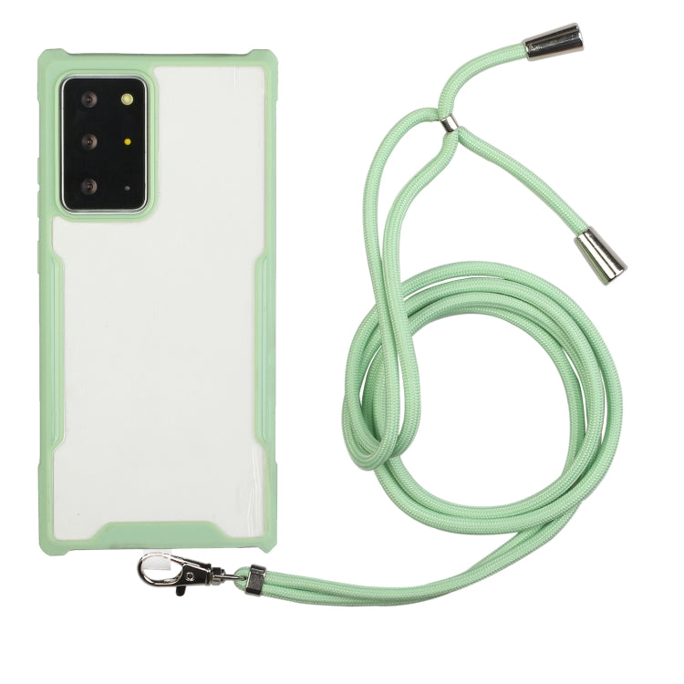 For Samsung Galaxy Note20 Acrylic + Color TPU Shockproof Case with Neck Lanyard