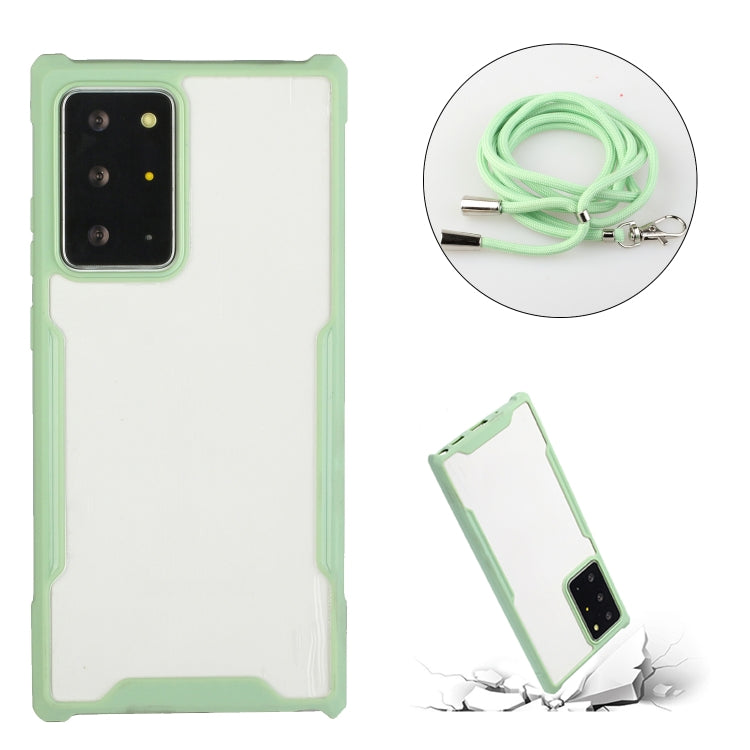 For Samsung Galaxy Note20 Acrylic + Color TPU Shockproof Case with Neck Lanyard