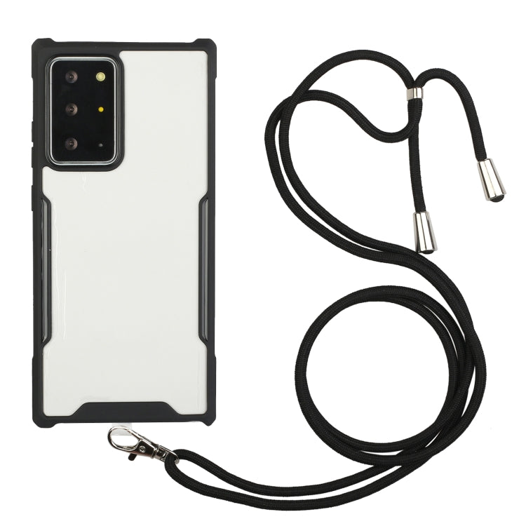 For Samsung Galaxy Note20 Acrylic + Color TPU Shockproof Case with Neck Lanyard
