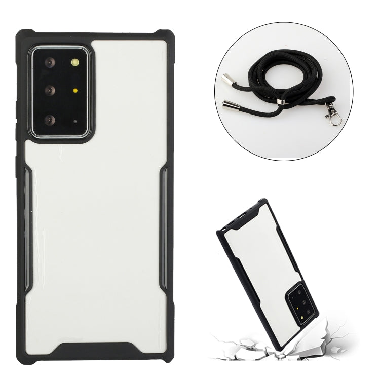 For Samsung Galaxy Note20 Acrylic + Color TPU Shockproof Case with Neck Lanyard