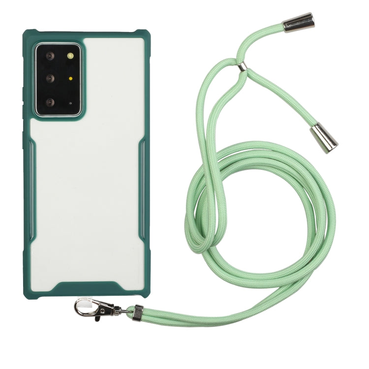 For Samsung Galaxy Note20 Acrylic + Color TPU Shockproof Case with Neck Lanyard