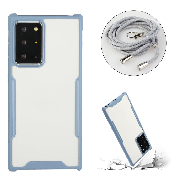 For Samsung Galaxy Note20 Acrylic + Color TPU Shockproof Case with Neck Lanyard
