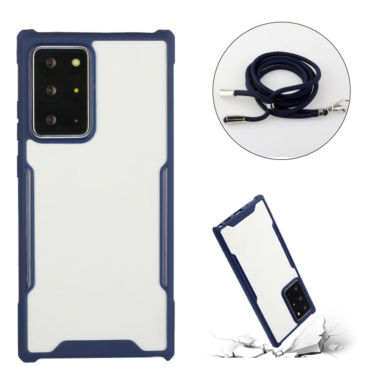 For Samsung Galaxy Note20 Acrylic + Color TPU Shockproof Case with Neck Lanyard