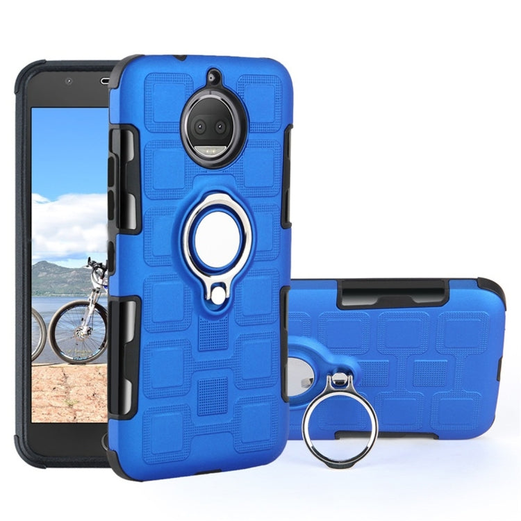 For Motorola Moto G5S 2 In 1 Cube PC + TPU Protective Case with 360 Degrees Rotate Silver Ring Holder